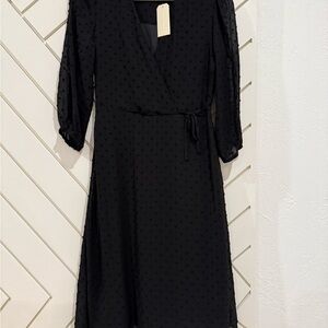 Monteau Black Long Sleeve Dress